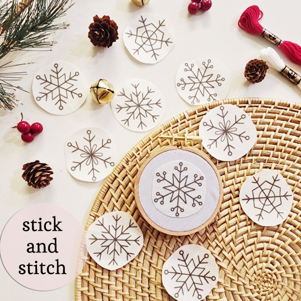 Embroidery patterns stick and stitch snowflakes